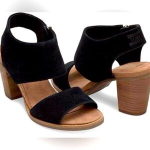 Tom’s - Majorca Cutout Heeled Sandal - Black Suede